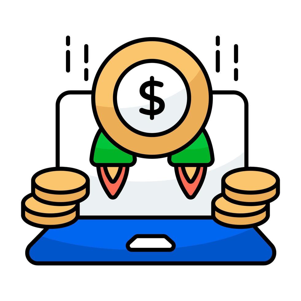 A premium download icon of flying money vector