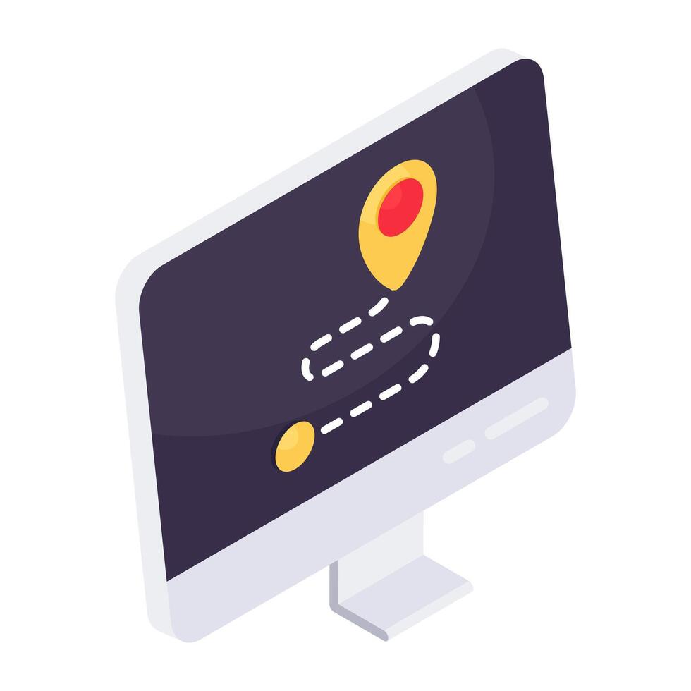 A unique design icon of online location vector