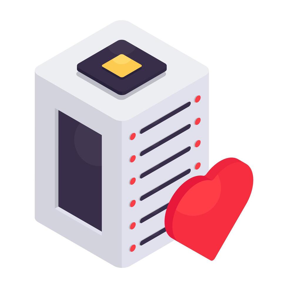 An isometric design icon of favorite cloud vector