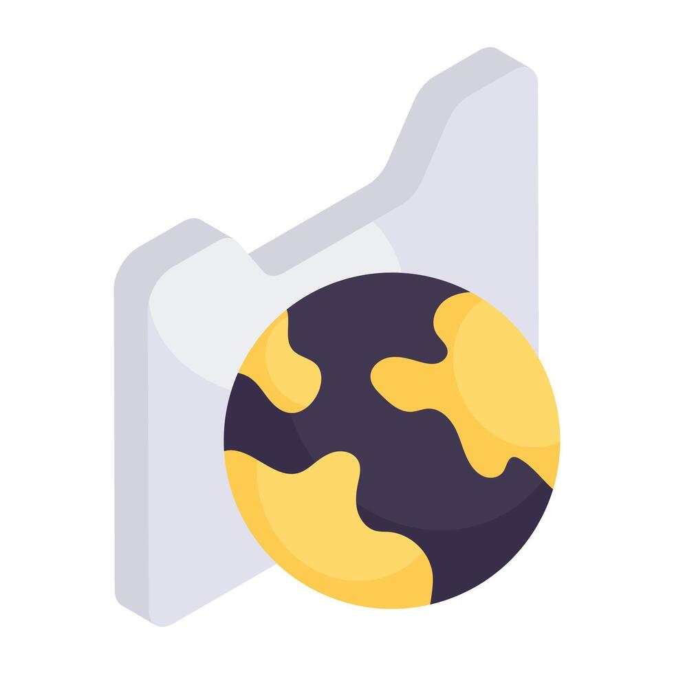 A unique design icon of global folder vector