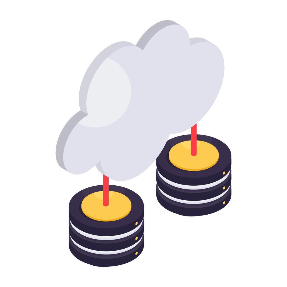 A unique design icon of cloud database vector