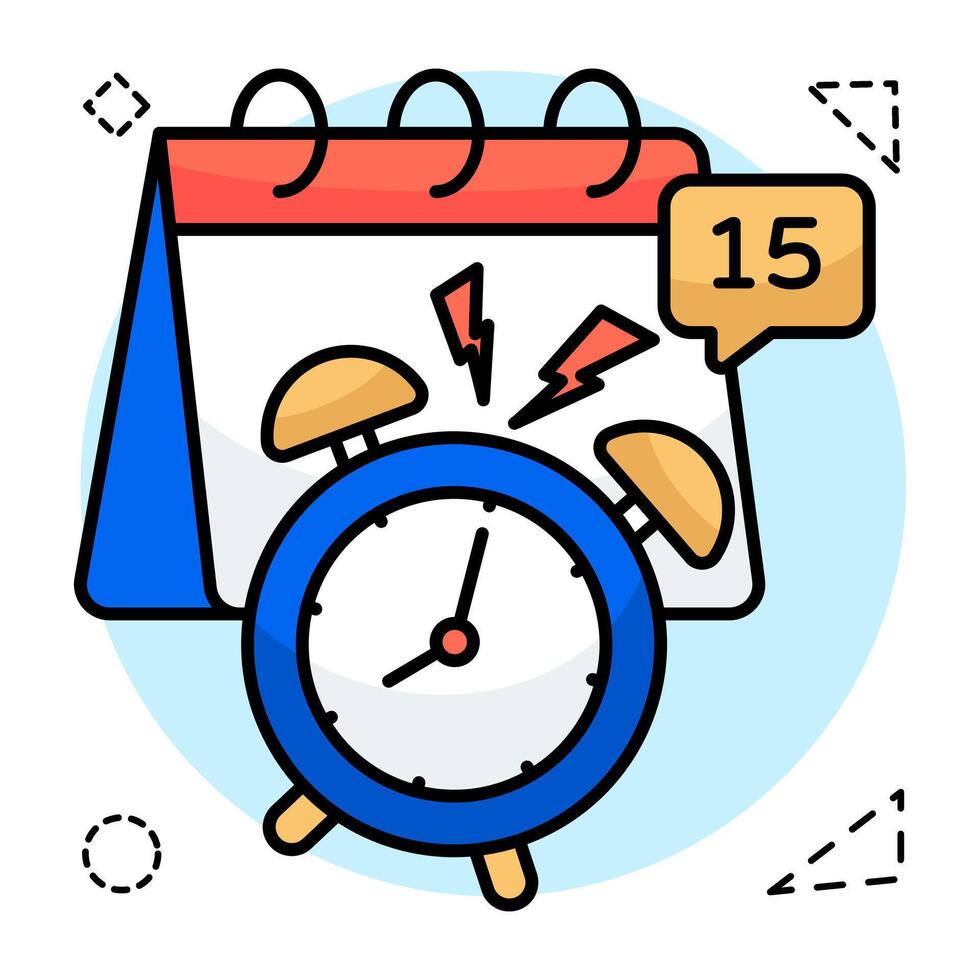 Stopwatch with calendar, icon of timetable vector