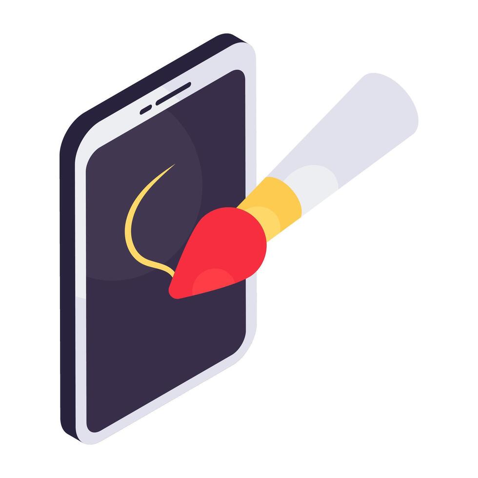 Conception isometric design icon of mobile designing vector