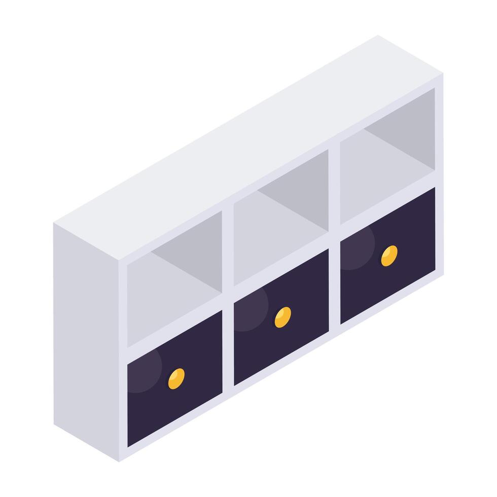 An icon design of nightstand vector