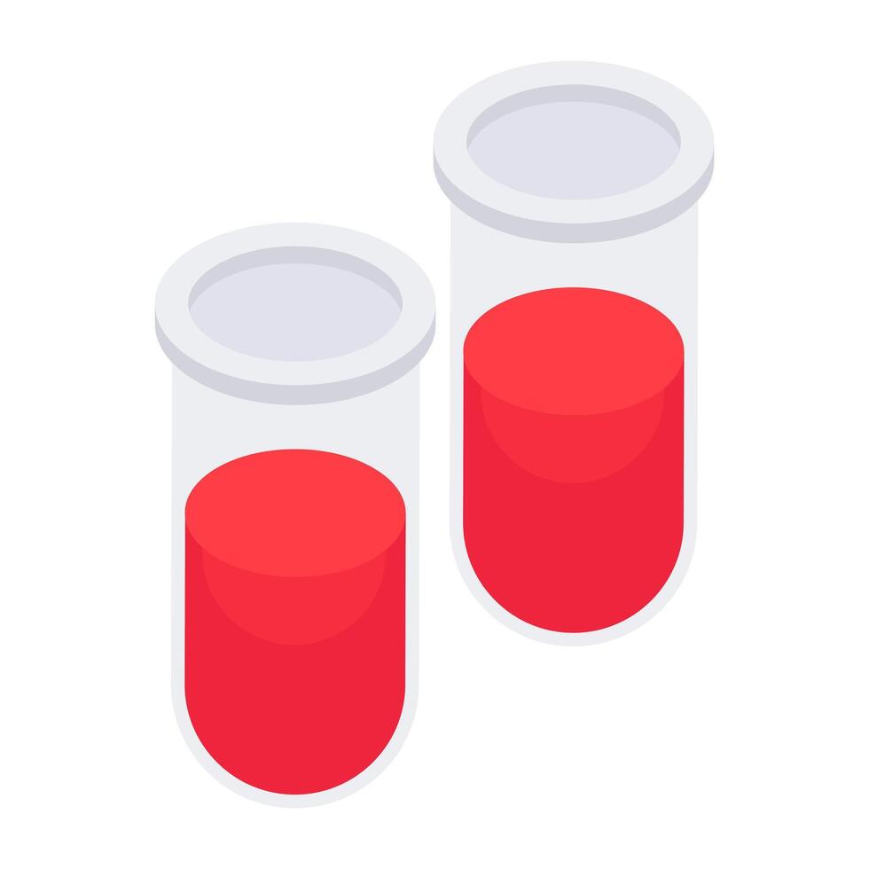 An editable design icon of sample tubes, lab apparatus vector