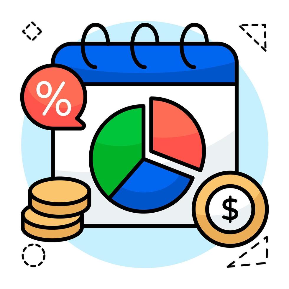 Icon of money with calendar, flat design of payment day vector