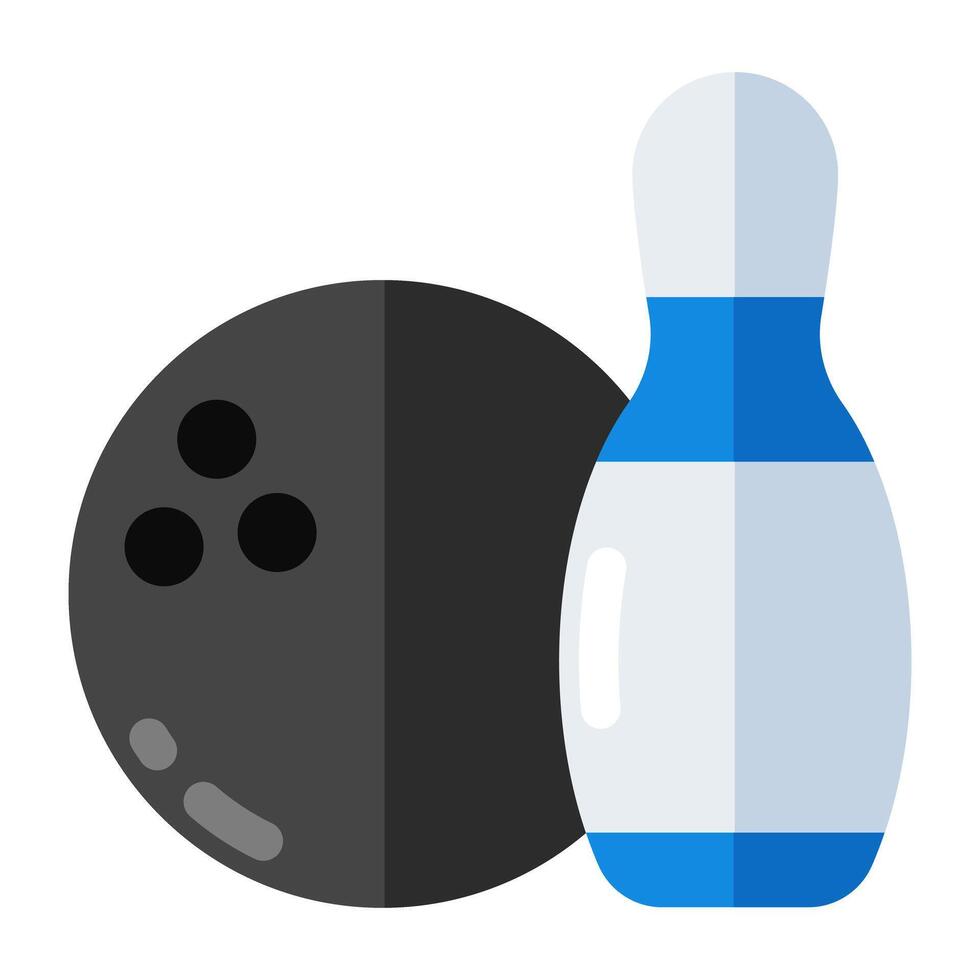 Skittle with ball showcasing concept of bowling game vector