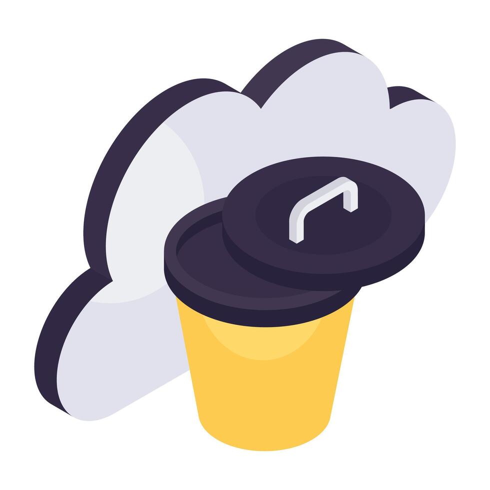 un único diseño icono de nube basura vector