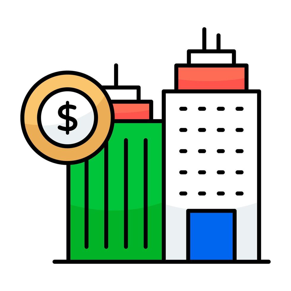 An icon design of financial building vector