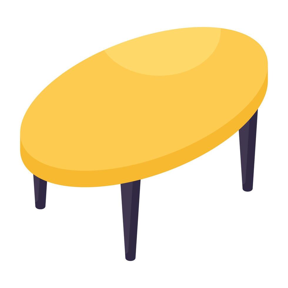Editable design icon of round table vector