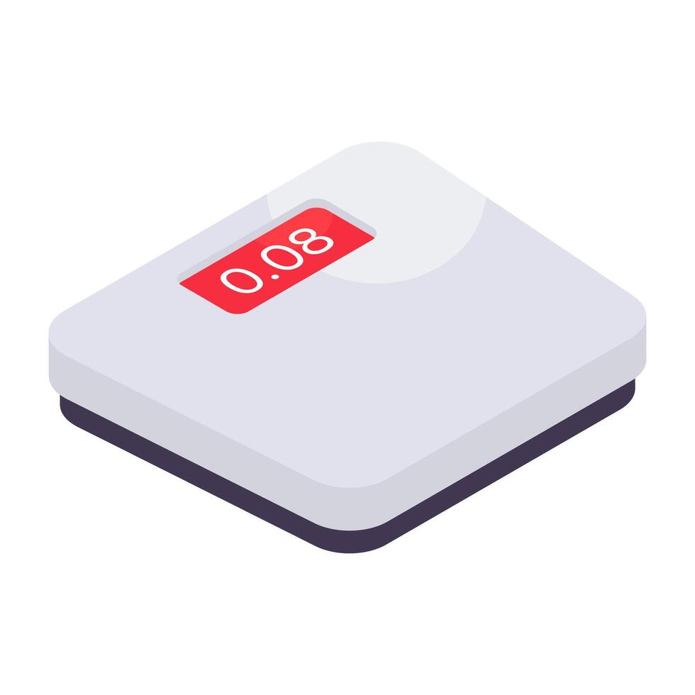 An isometric design icon of weight scale vector