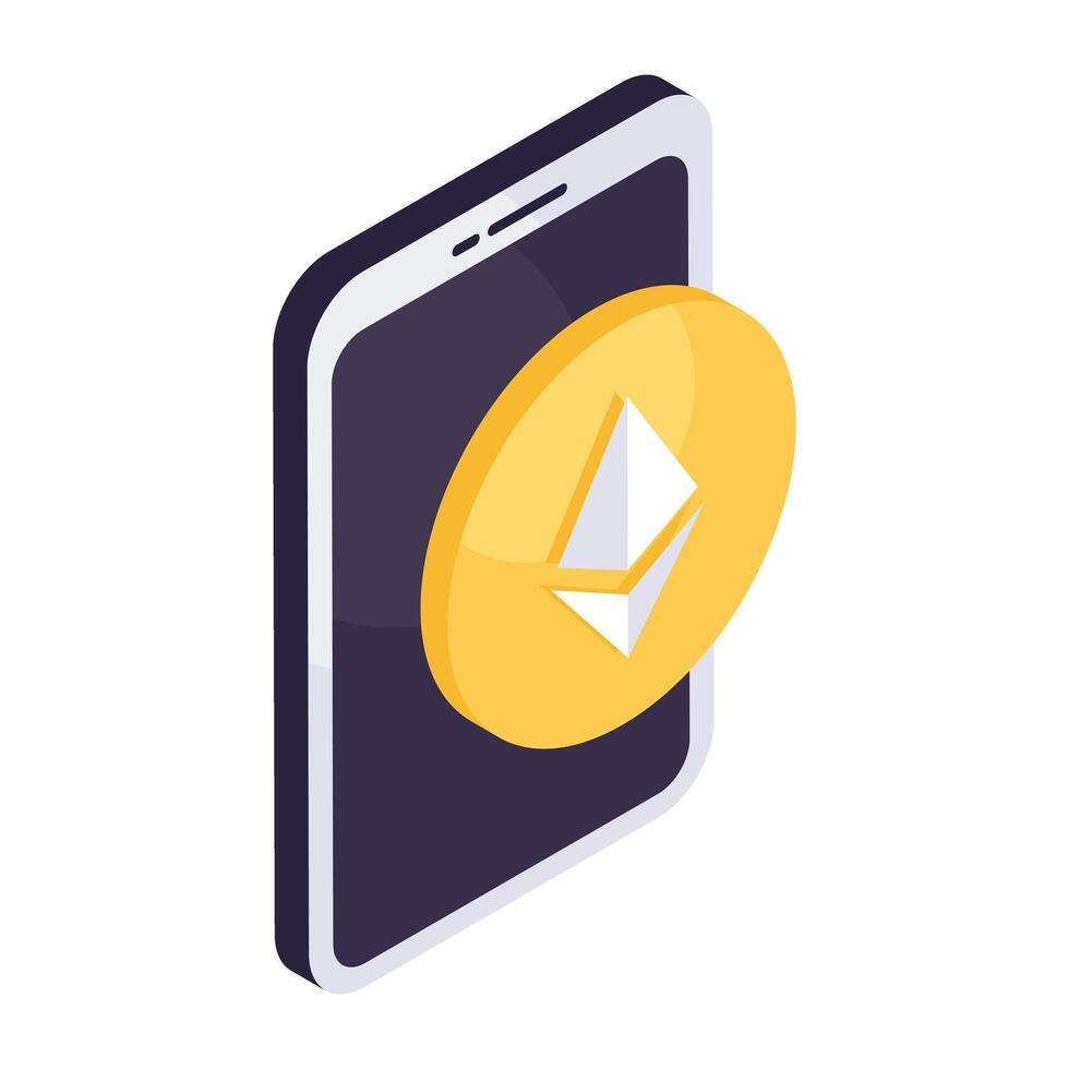 Vector design of mobile ethereum coin