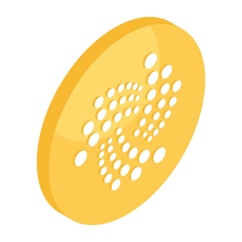 Vector design of iota coin, available for download