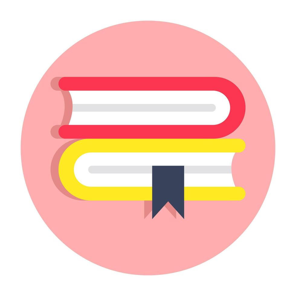 A flat design icon of close book vector