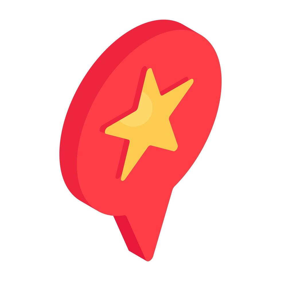 Star inside placeholder, icon of favorite location vector