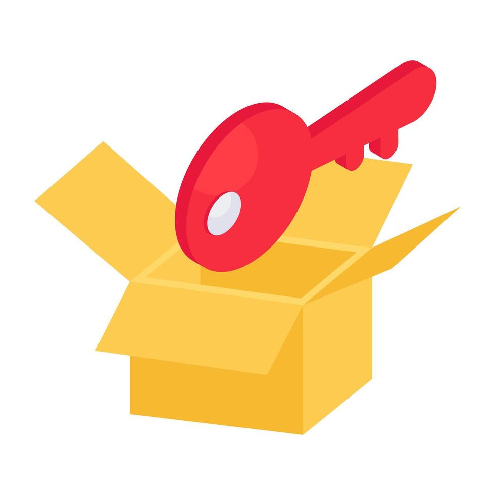 A flat design icon of parcel access vector