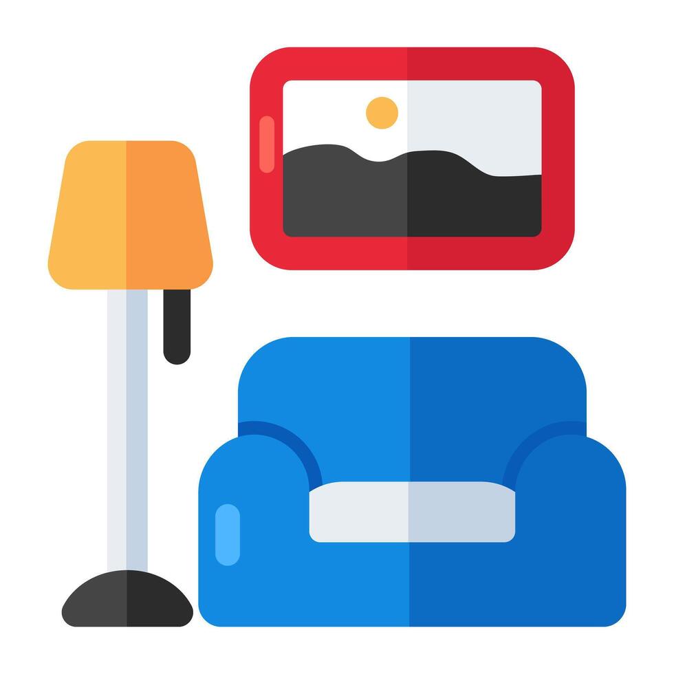 moderno diseño icono de soltero sofá vector