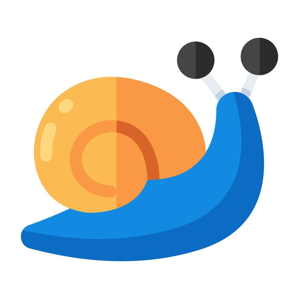 An eye catching icon of Snail, flat style vector