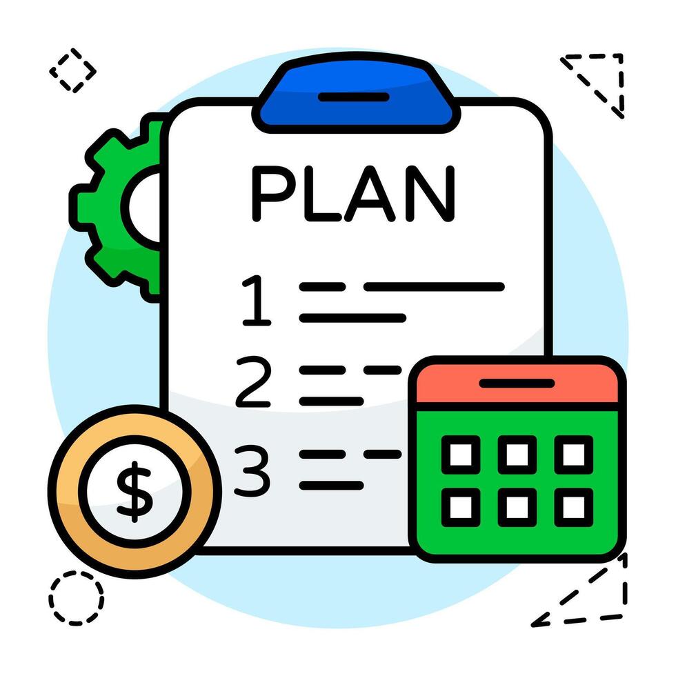 A colored design icon of payment plan vector