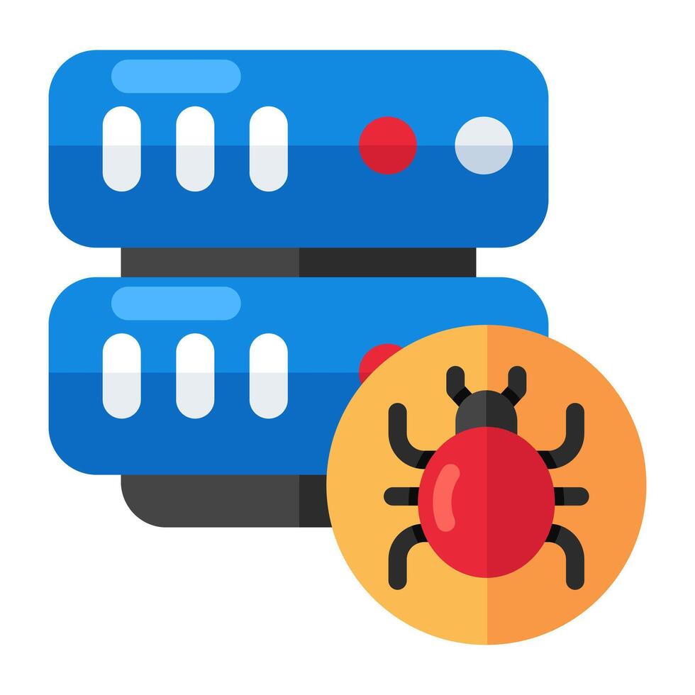 An icon design of server bug vector