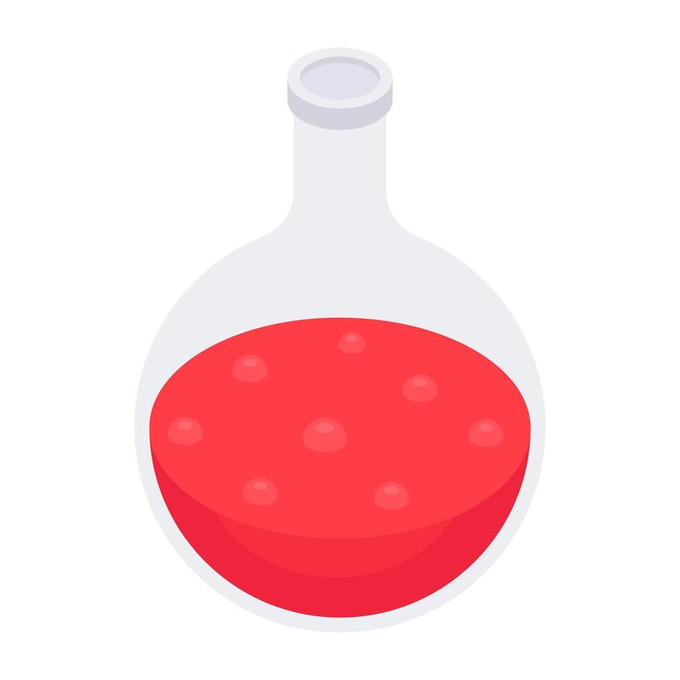 An editable design icon of chemical flask vector