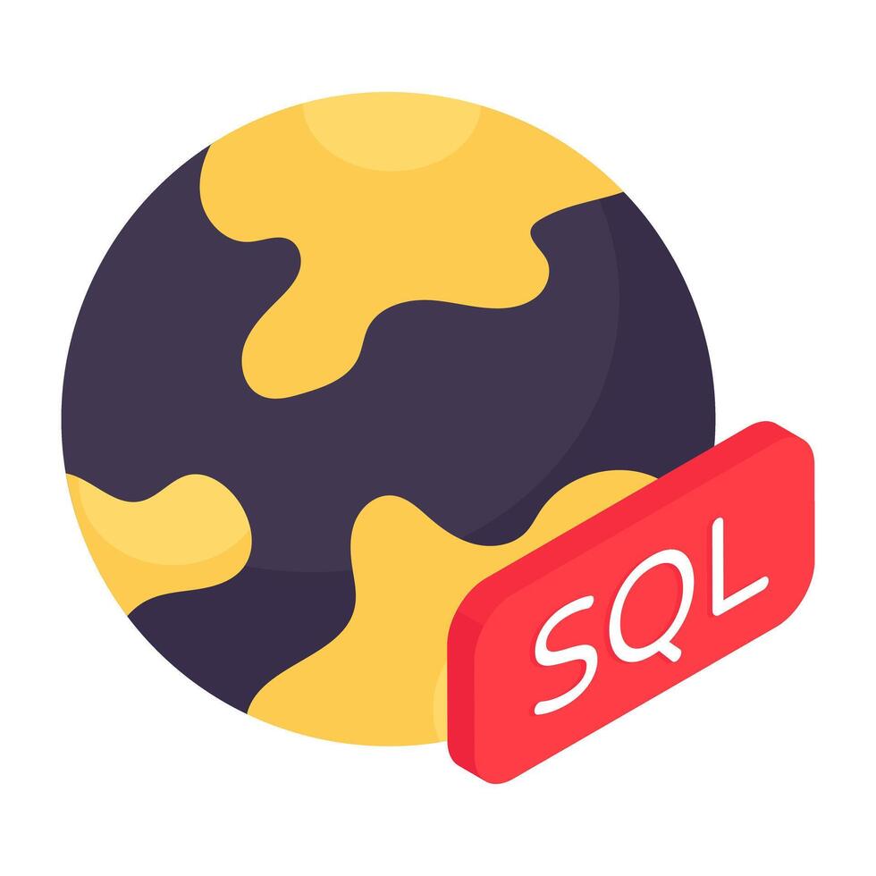 An isometric icon design of global sql vector