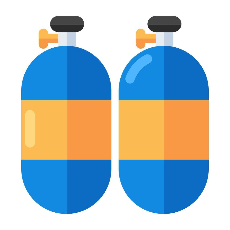 Trendy vector design of oxygen cylinder