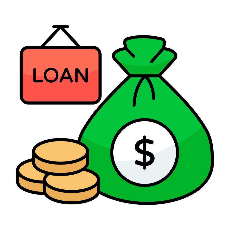 Editable design icon of loan vector