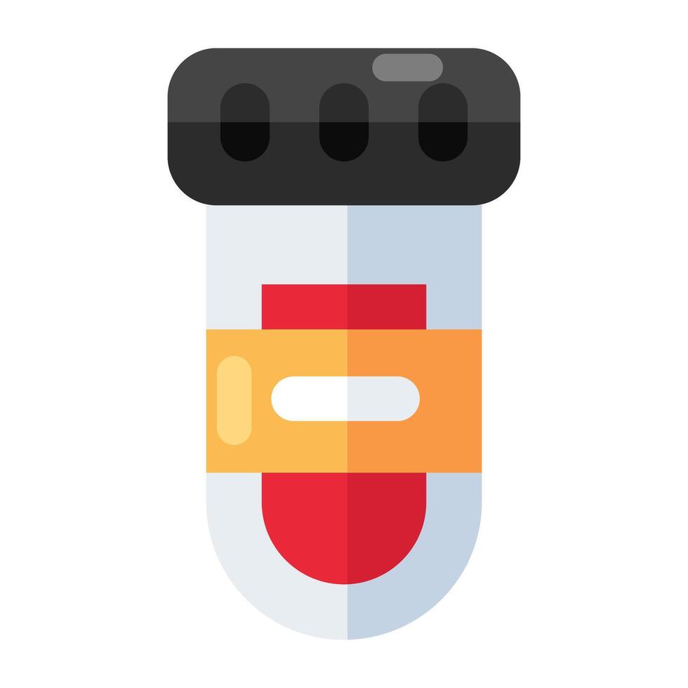 An editable design icon of sample tube, lab apparatus vector