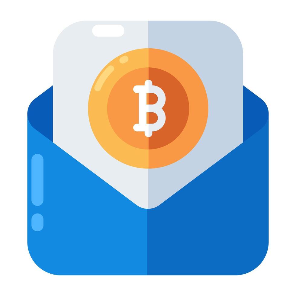 Creative design icon of bitcoin mail vector