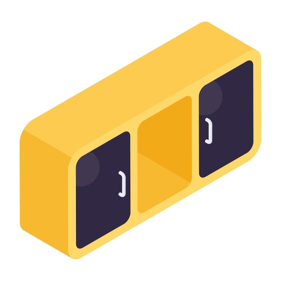 An icon design of nightstand vector