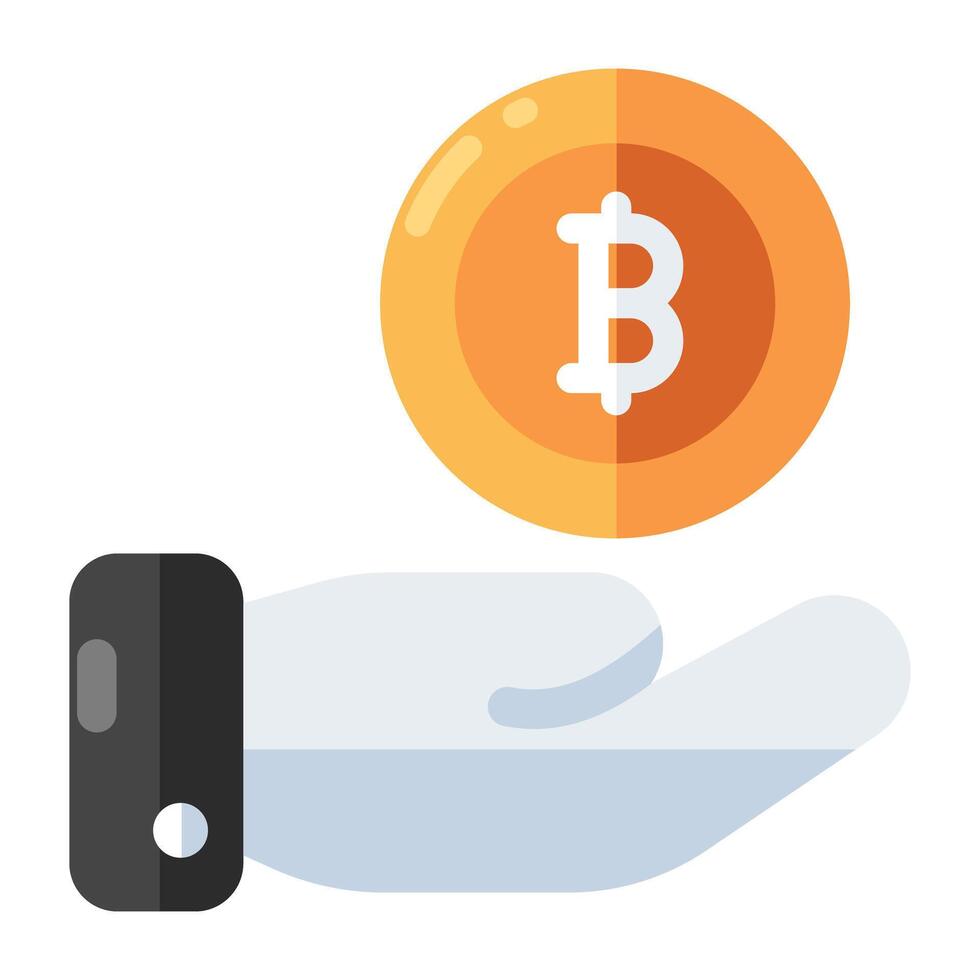 An icon design of bitcoin vector