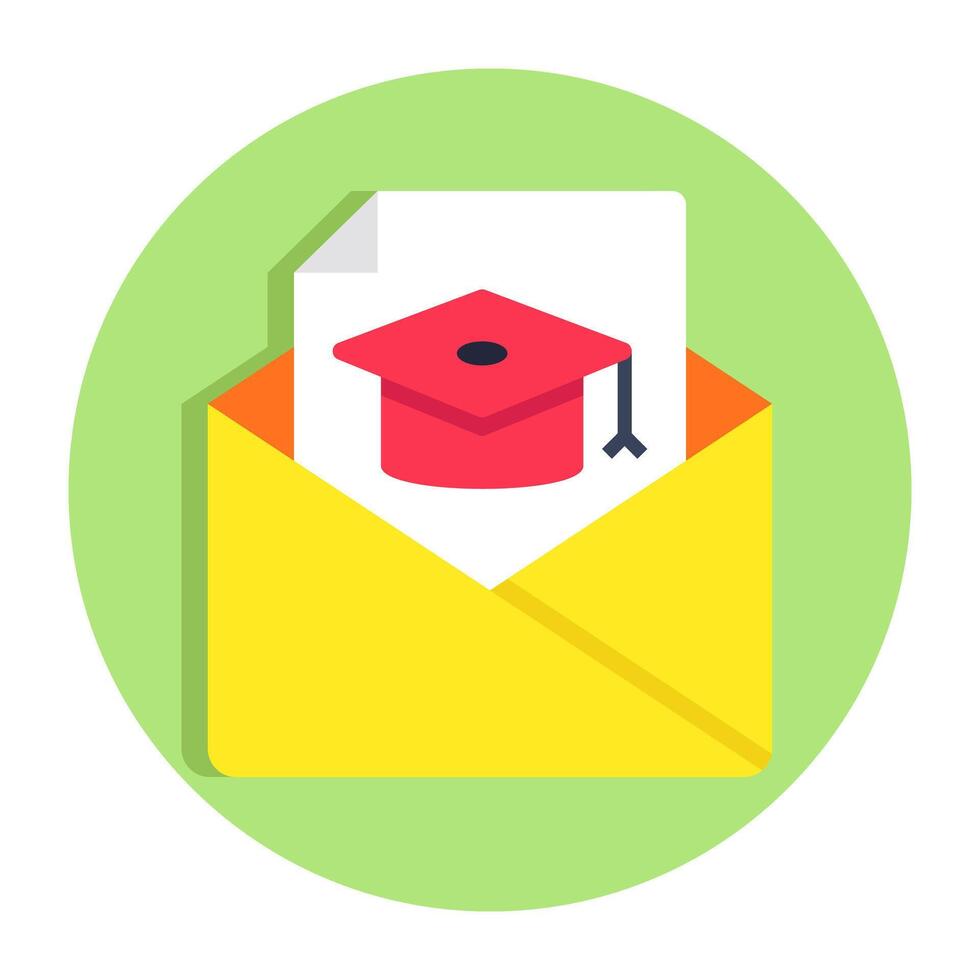 Editable design icon of educational mail vector