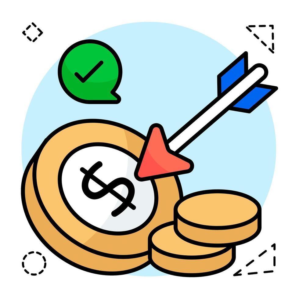 Trendy design icon of money target vector