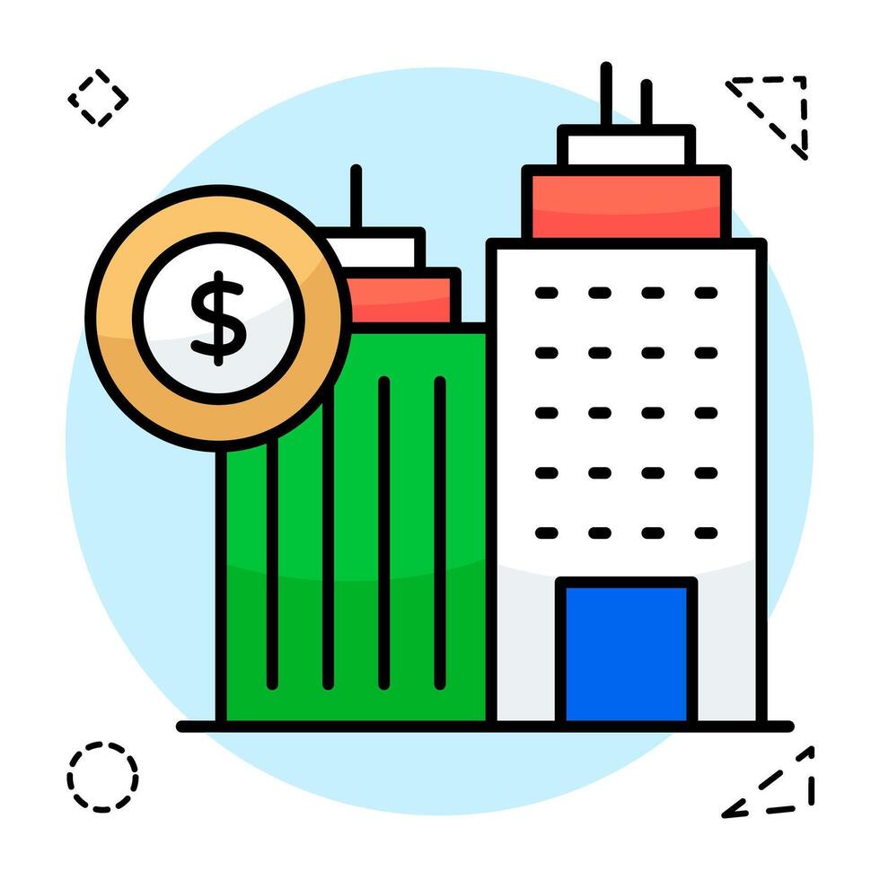 An icon design of financial building vector