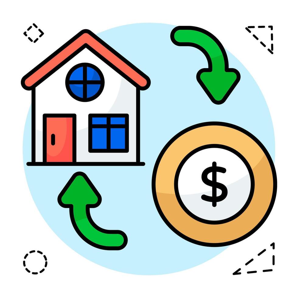 A creative design icon of buy home vector