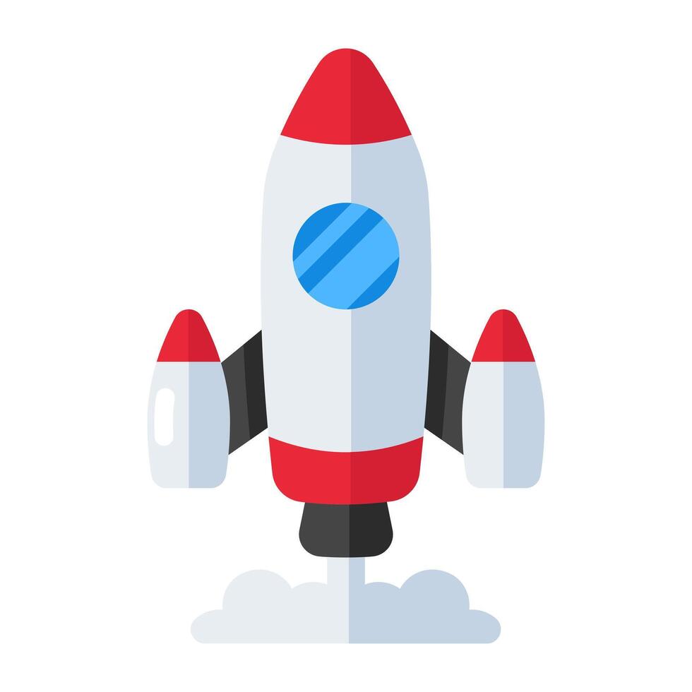 Conceptual flat design icon of rocket vector