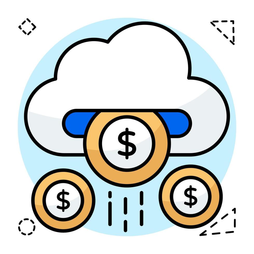 Trendy vector design of cloud earning