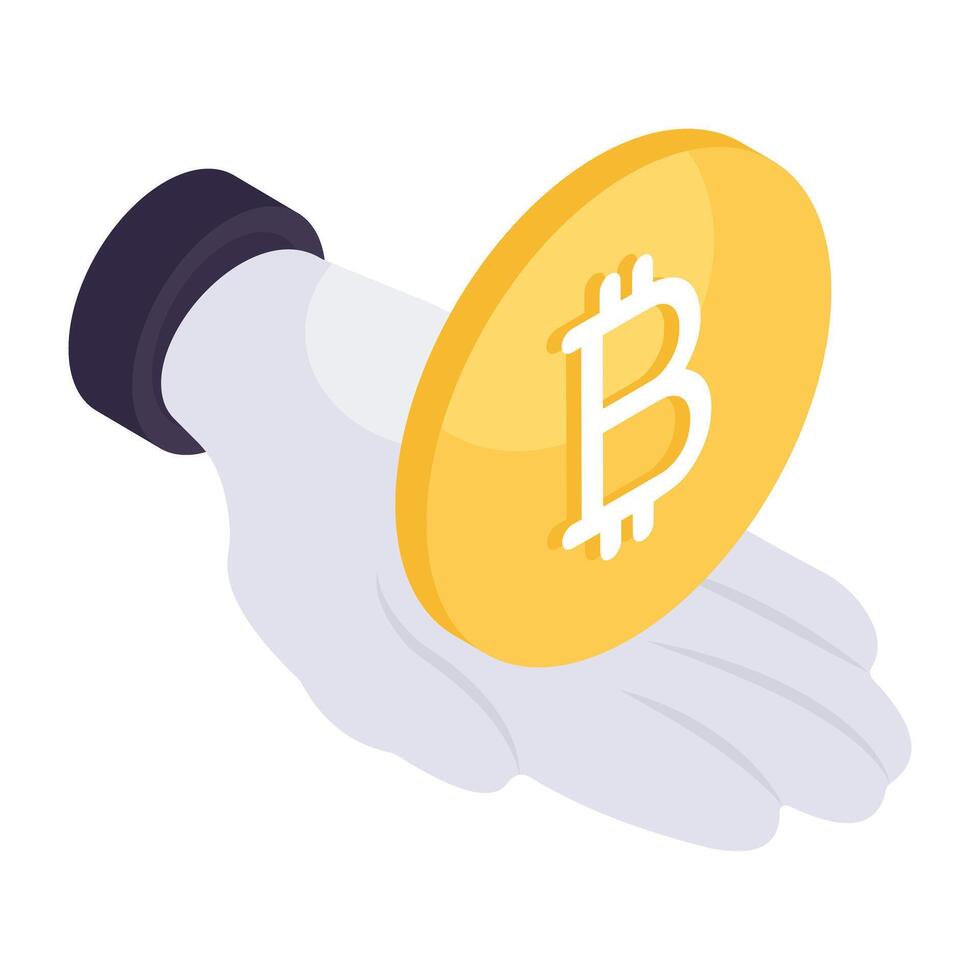 un icono diseño de bitcoin aislado en blanco antecedentes vector