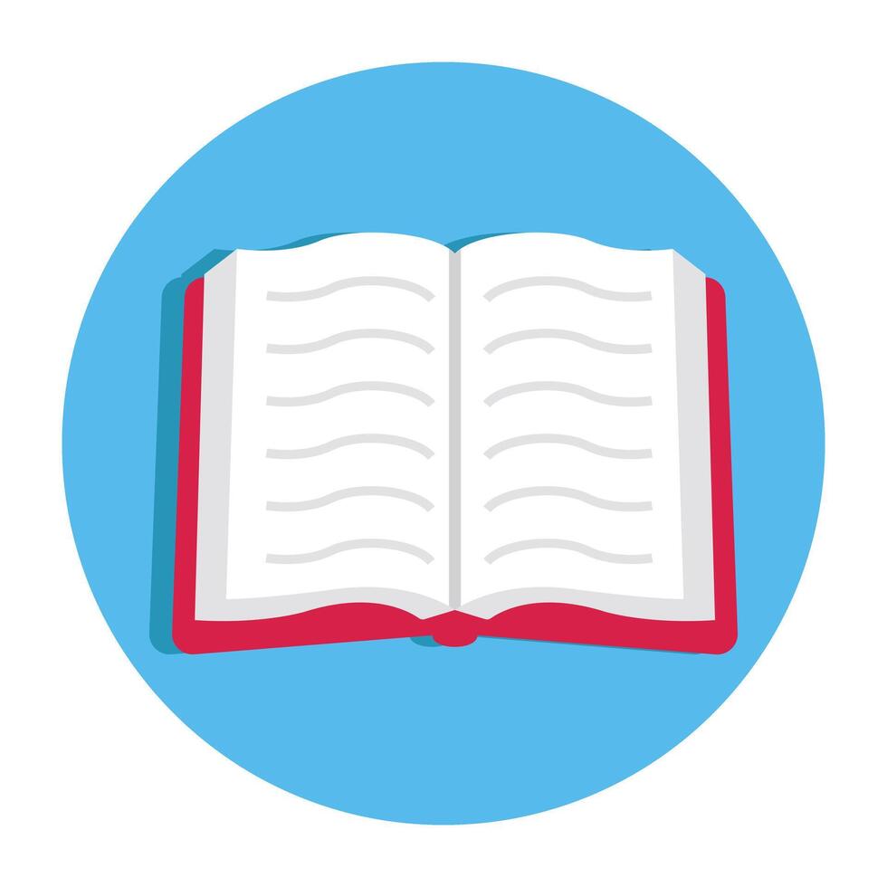 un plano diseño icono de abierto libro vector