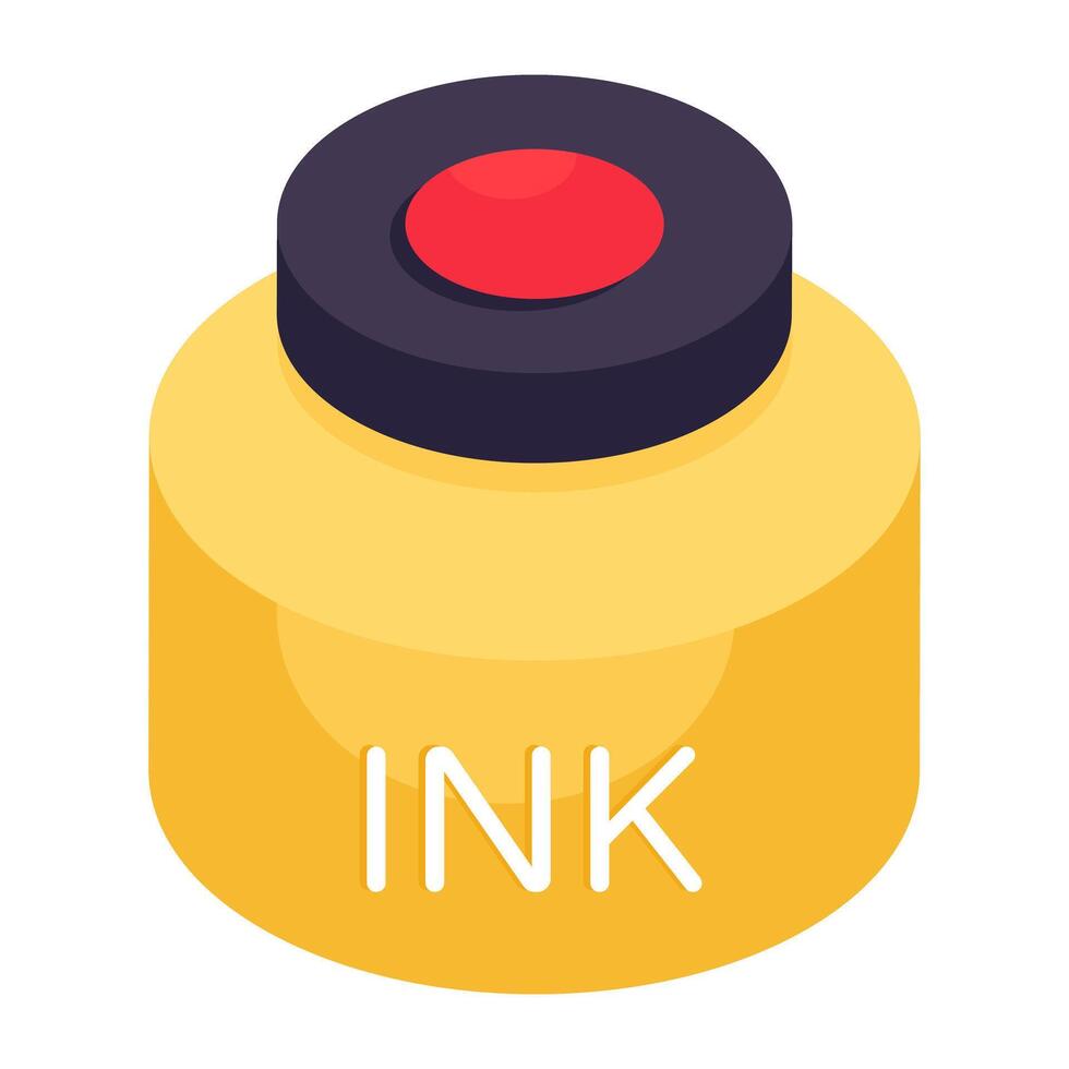 Editable design icon of inkpot vector