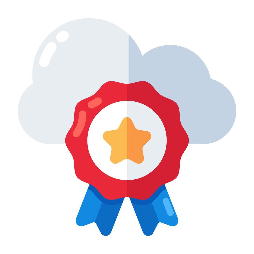 un plano diseño icono de nube Certificación vector