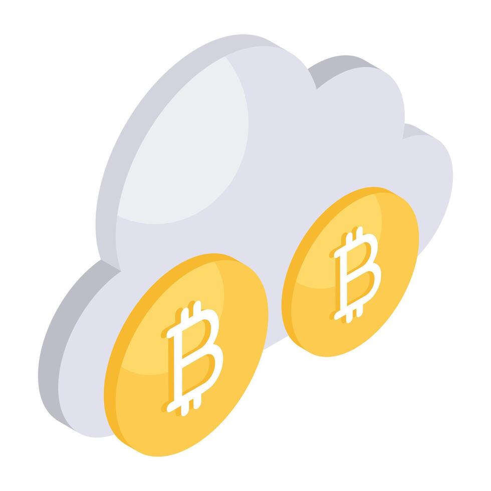 An icon design of bitcoin isolated on white background vector