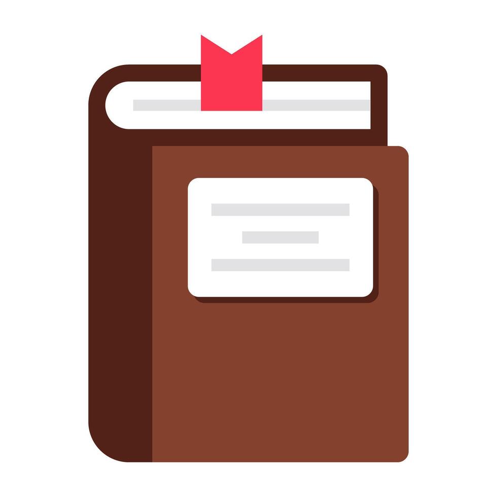 A flat design icon of close book vector