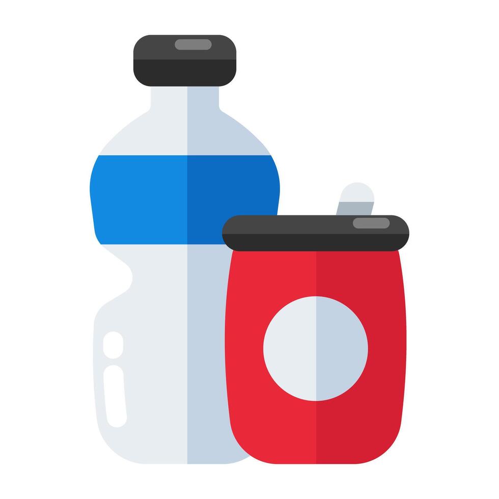 An icon design of beverages, water bottle with tin pack vector