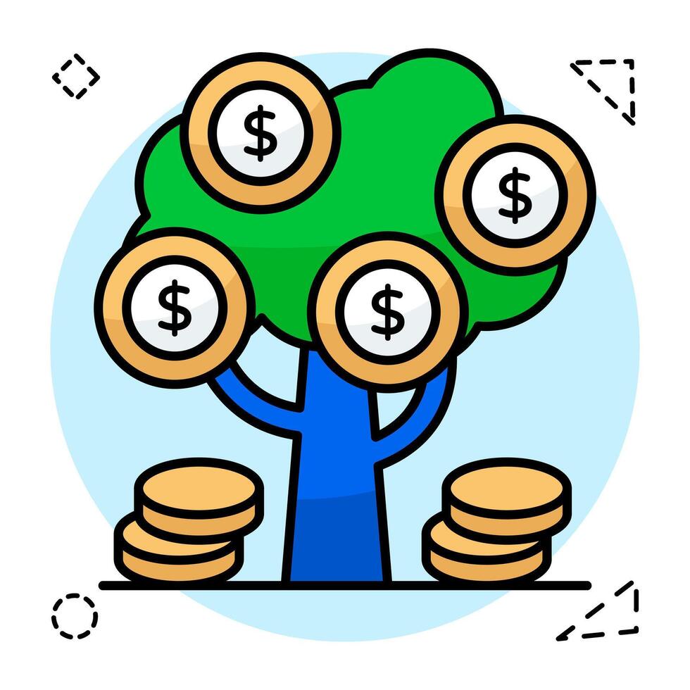 un Perfecto diseño icono de dólar árbol vector