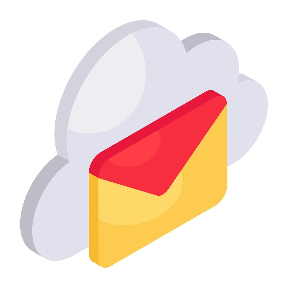 icono de descarga premium de correo en la nube vector