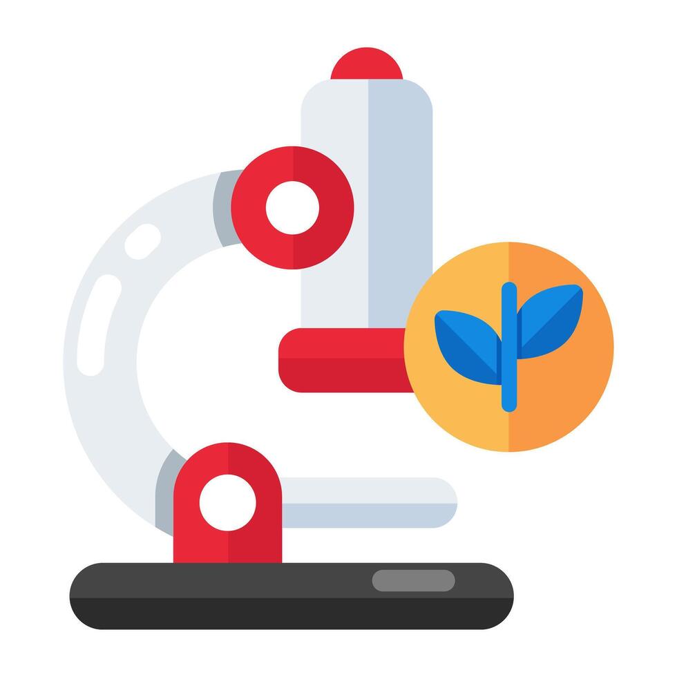 A lab research tool icon, flat design of microscope vector