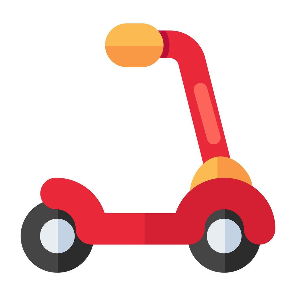 un plano icono diseño de niño scooter vector