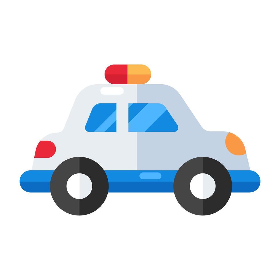 icono de coche de policía en un diseño único vector